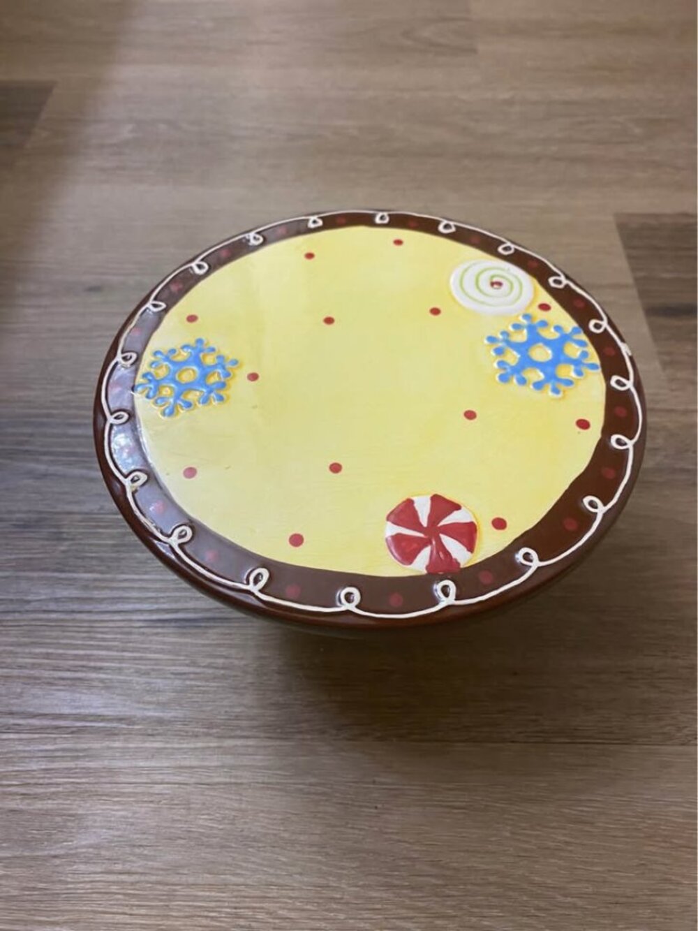 Ceramic Cake Stand with Festive Design 8" Diameter Mambo Group